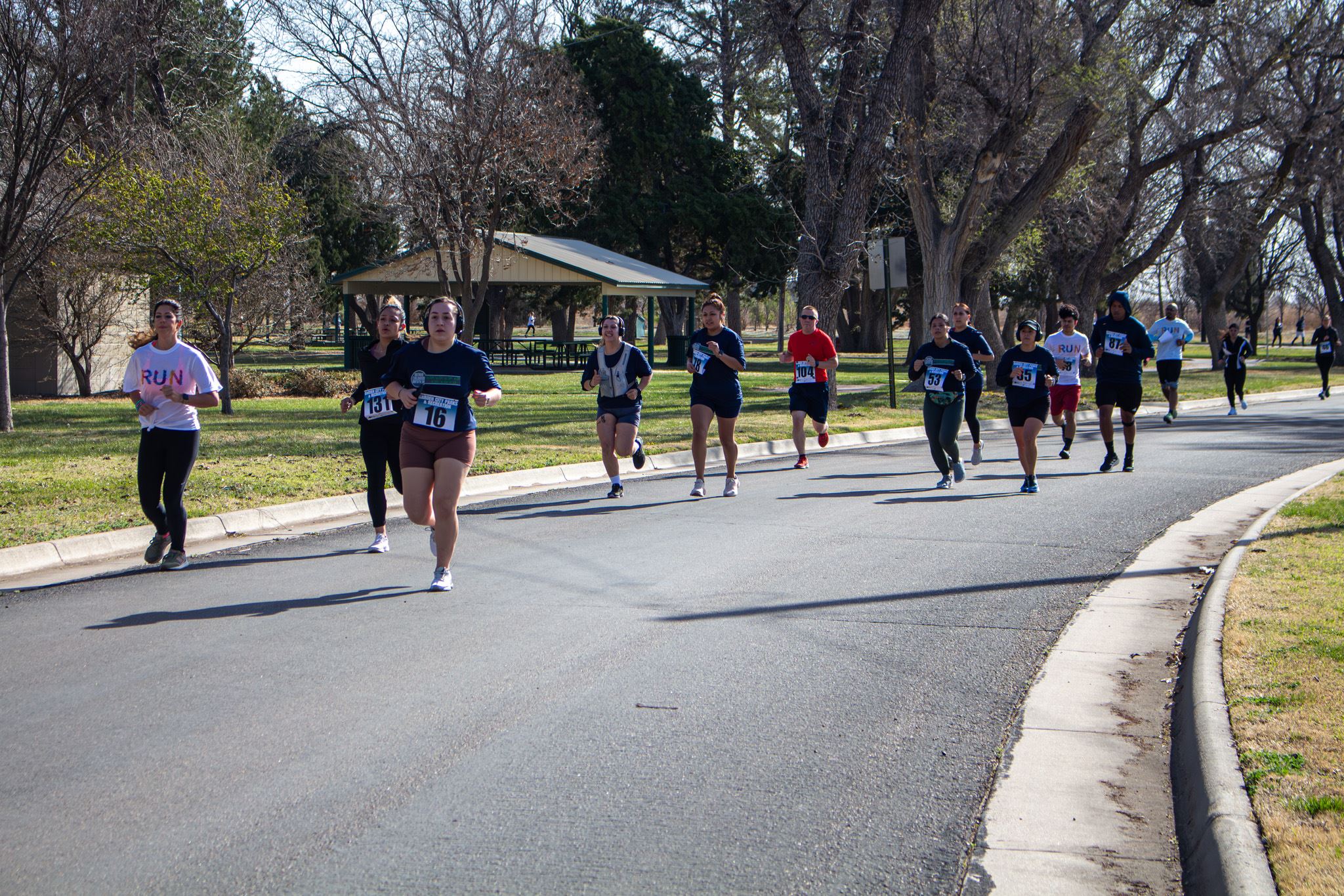 A Group of Runners are racing in the 5k